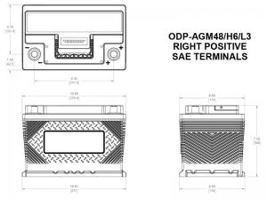 ODYSSEY ODP-AGM48 H6 L3 Batteria Piombo Puro in AGM VRLA