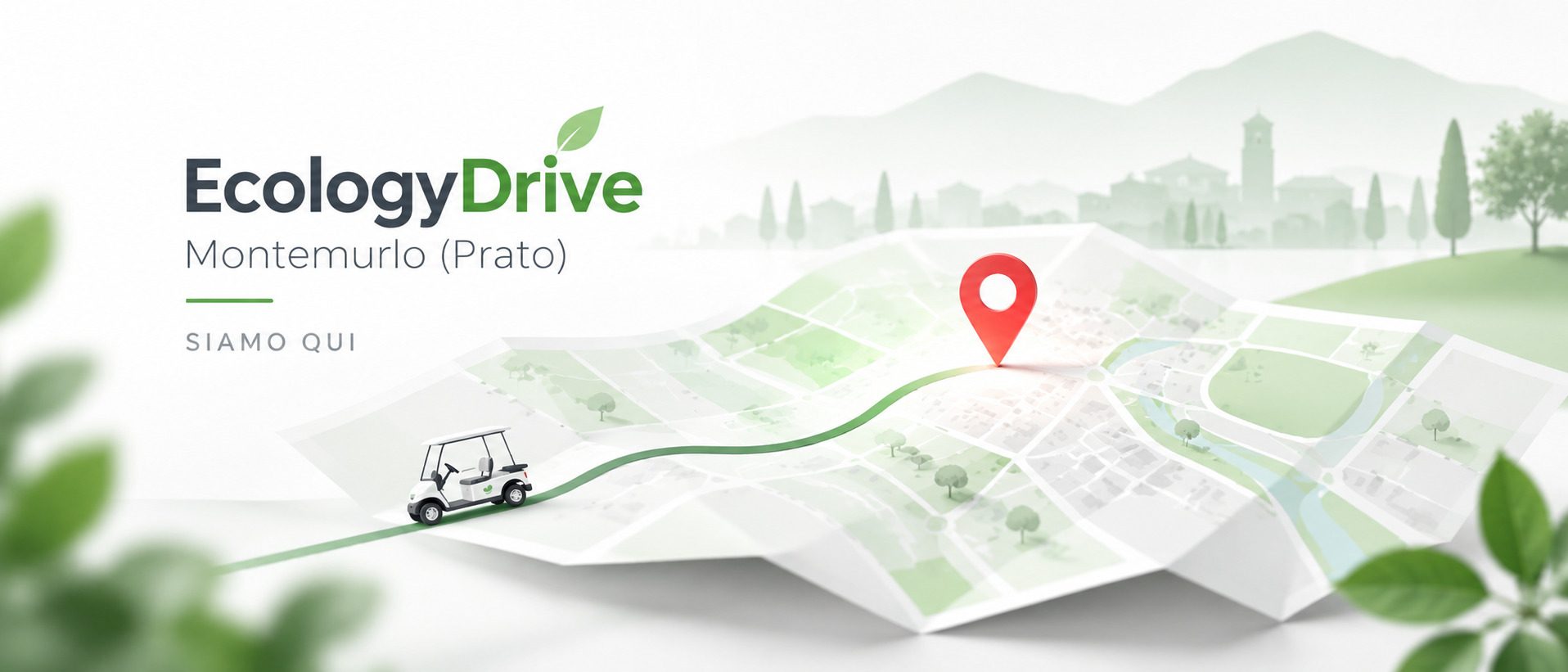 Sede Ecologydrive a Montemurlo, provincia di Prato: mappa con golf car elettrico